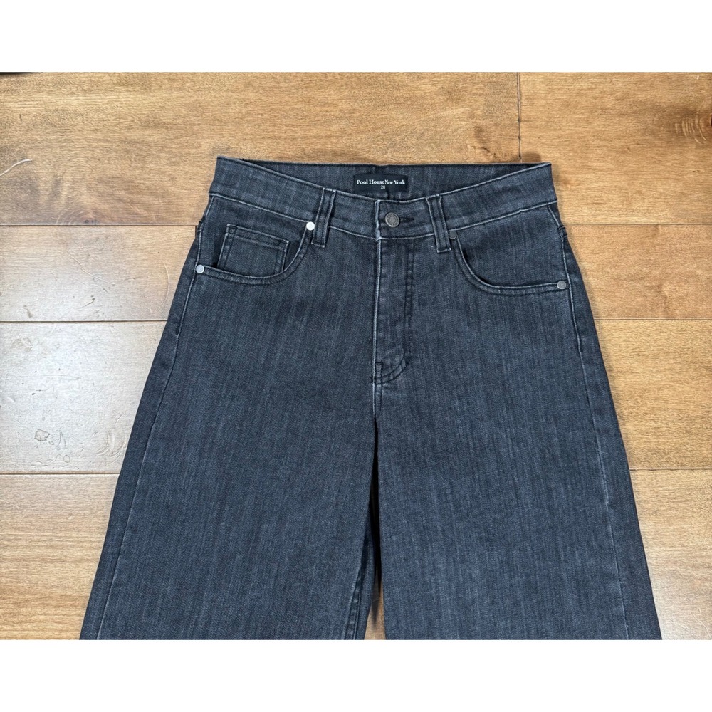Pool House New York Toluca Dad Jeans II‎ Black Wide Leg Flare Mens 28 Streetwear - Picture 3 of 6